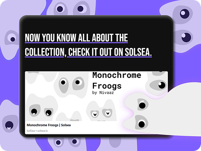 NFT Collection Website: Monofroogs branding design figma illustration minimal monochrome nft purple solsea vector web3 website