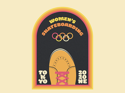 Women's Skateboarding Badge 2020(1) Olympics 2020 badge design illustration illustrator olympics retro skateboard skateboarding summer tokyo olympics vans vector woman womens skateboarding