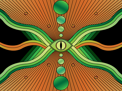 Snake Eye 70s abstract black design gradient green illustration illustrator orange psychedelic snake trippy vector