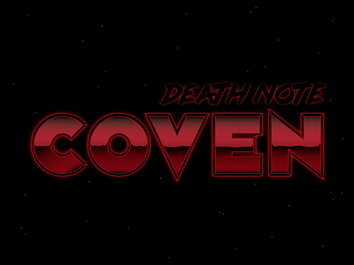 Death Note Coven 1980s 70s 80s 80s aesthetic blood coven death halloween horror occult red retro retrowave spooky stars typography vector vintage witchy