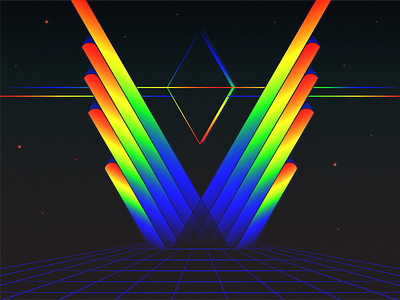 70s Sci-Fi 1970s 1980s 70s 80s abstract darkness geometric grainy illustration light prism rainbow retro retrowave sci-fi science-fiction space synthwave vaporwave vintage