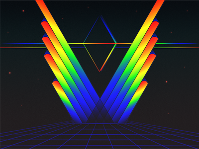 70s Sci-Fi 1970s 1980s 70s 80s abstract darkness geometric grainy illustration light prism rainbow retro retrowave sci fi science fiction space synthwave vaporwave vintage