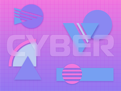 Cyber 1980s 80s abstract cyber design geometric geometry glass glass effect illustration outrun pastel retro retrowave shapes synth wave vaporwave vector vintage web