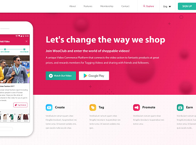 Wooclub Landing Page