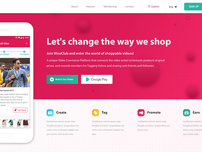 Wooclub Landing Page