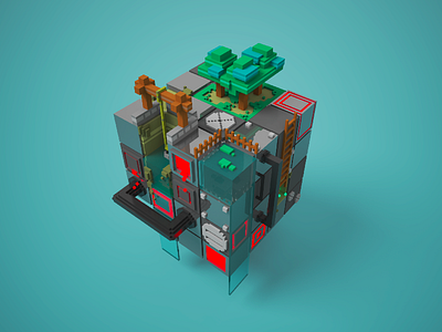 Metalcube 3d magicavoxel voxel voxelart