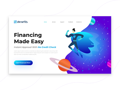 Financing Super Hero Design beautiful clean cute illustration inspiration ui design ux design