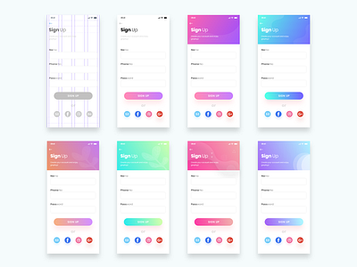 Signup Design screens animation app art clean creative dailyui design flat illustration ios minimal mobile simple sketch typography ui ux vector white xd