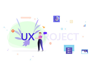 Ux Project Cover Page 2 beautiful clean colors design illustration typography ui ux ux design vector