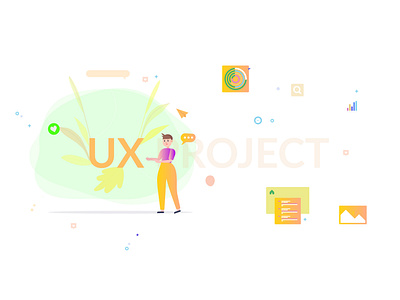 Ux Project Cover page 3 beautiful clean colors design illustration typography ui ux vector