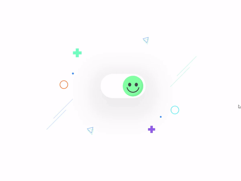 Toggle Trun on & off animation beautiful clean colors gif illustration ui ui design ux ux design vector