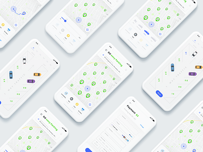 Park Easy App (Parking on the go) beautiful clean colors design illustration ios iphone x minimal ui ui design ux ux design vector