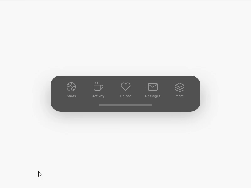 Dribbble App Tab Bar clean dribbble micro interaction microinteraction minimal ui ux design vector