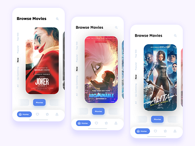 Movies Collection App android beautiful clean colors design designs illustration ios iphone x iphonex movie ui ui design ux ux design vector