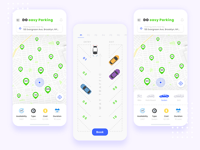 Easy Parking animation car clean design gif illustration intuitive ios iphone x minimal minimalist parking rasy ui ui design ux ux design vector
