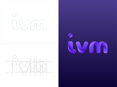 Ivm infotech logo 3d art beautiful branding clean colors golden ratio icon illustration logo typography ui vector