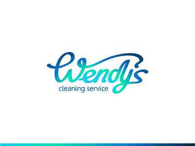 Wendy's Cleaning Service clean gradient identity lettering logo type