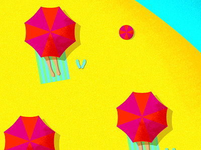summer holiday art colors digital holiday illustration sand sea summer sun umbrella vector