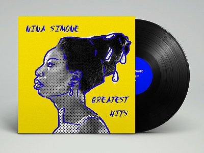 Cover of Nina Simone cd cover music nina simone pop art vinyl yellow