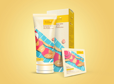 Packaging Design - Lines Cosmetics beauty product branding cosmetics graphic design illustration packaging mockup packagingdesign pratikartz sachet skin skincare sunscreen