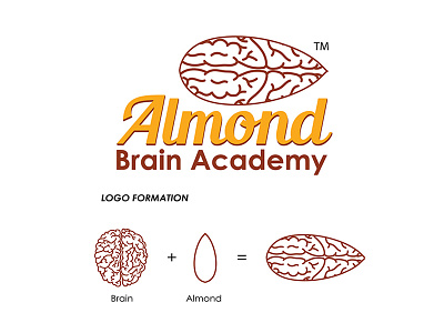 Logo Design - Almond Brain Academy (ABA) academy almond brain brain logo design branding dribbble education identity illustrator logo design pratik doshi