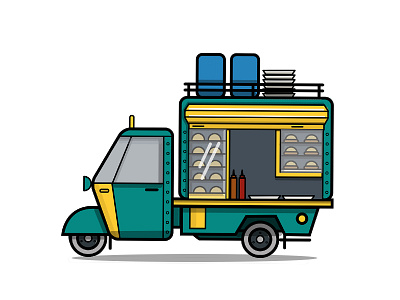 Autorickshaw Food Truck autorickshaws food food truck graphic design icon illustration momos pratikartz vector