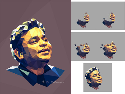 AR Rahman - Polygonal Portrait graphic design illustration indian music music art polygon art portait poster pratikartz vector