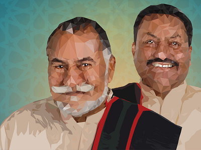 Low Poly Portrait Wadali Brothers artist graphic design illustration polyart pratikartz singer sufi artist vector wadalibrothers