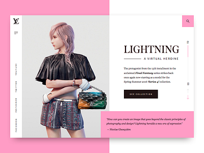 Lightning: A Virtual Heroine | Louis Vuitton fashion final fantasy lightning louis vuitton minimalism pink ui woman