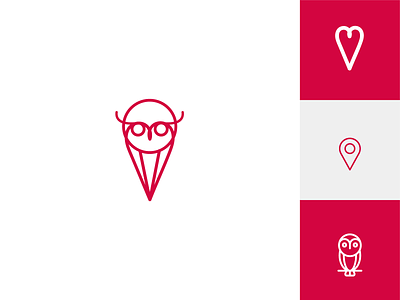 Find Love Owl brand branding creative design icon illustration location logo logos love mark owl yatfff