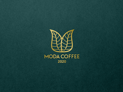 Moda Coffee - Logo brand branding coffe coffee creative design green icon leaves logo logos luxury m mark moda