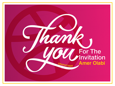 Thank You Amer for Inviting me to Dribbble @amerolabi art graphity