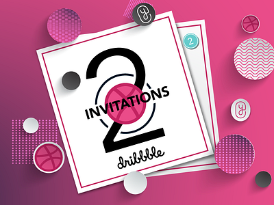 Dribbble Invitations 2d badge design dribbble dribbble invitations giveaway invitation invite invites