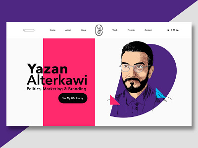 My Website Homepage colors design graphic homepage illustration intren ui uiux ux web y yatfff yazan alterkawi