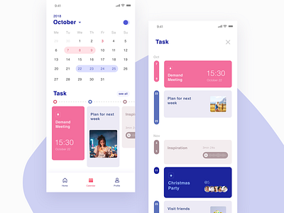 Calendar memo app calendar memo task list ui ux