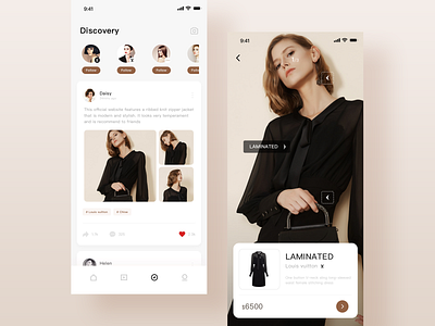 Discovery page app brand buy clothes clothing fashion fashion app intelligent recognition model picture details shopping ui ux