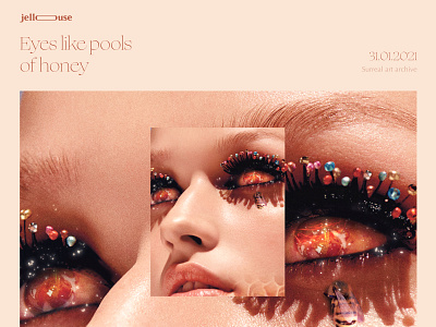 Eyes like pools of honey art concept photography simple surrealism typography website