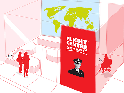 Flight Centre Concept concept illustration shopfront store design