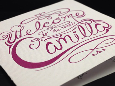 Birth Announcement card hand drawn type