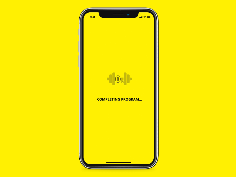 Program Complete app celebration completion fitness ios loading mobile sports weight loss
