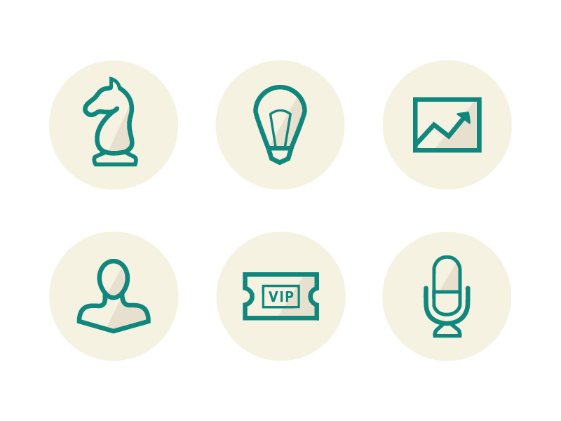 Line Iconation 160 icons lightbulb graph ticket microphone chess piece silhouette icon web design line