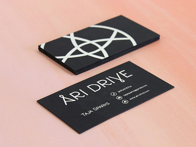 Ari Drive branding business card foil iconography identity letterpress logotype metallic print silver