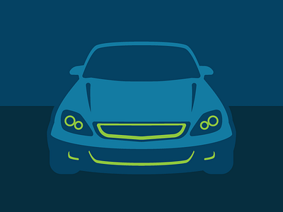 Honda Civic ai blue car flat green honda illustration