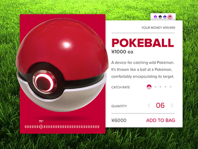 Pokeball Product Card commerce pokeball pokemon product card red shopping sketch ui