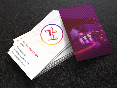 Business Card Option 2 bar business card clear gradient print uv