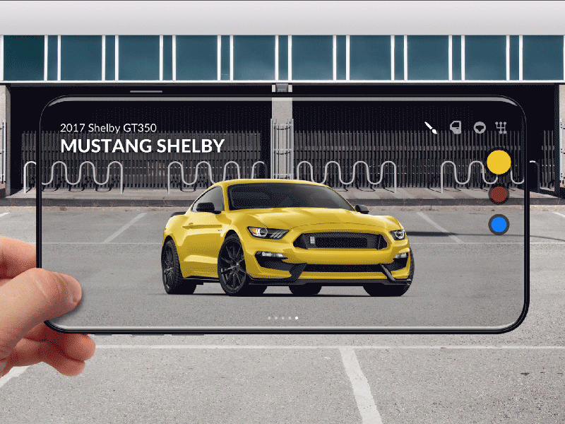 Augmented Reality Car Shopping ar ar kit augmented reality car configurator ford glass iphone 8 mustang no bezel