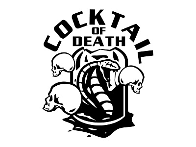 Cocktail of Death dark death graphic design illustration logo poison skull snake