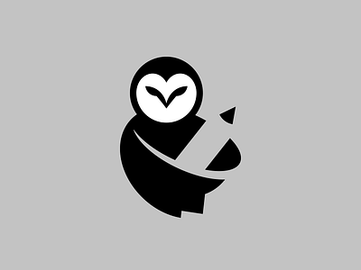 Owl + Pencil animal design logo olw