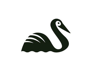 Swan animal branding design logo mark swan vector