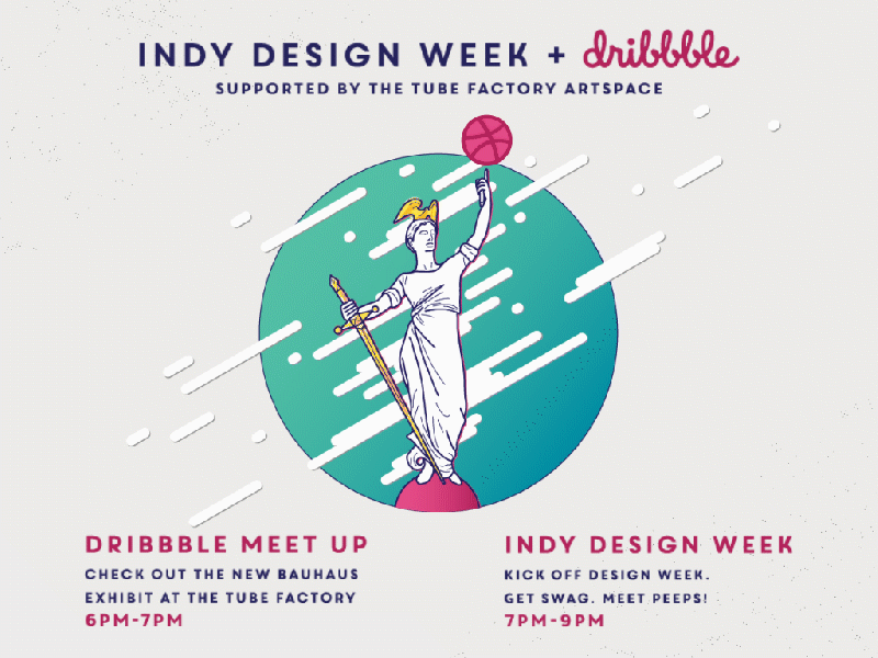Indy Design Week Dribbble Meetup! after effects animation circlecity clouds design dribbblemeetup idw19 illustration illustrator cc indiana indianapolis indy indydesignweek localmeetup monument monumentcircle uxdesign workshops